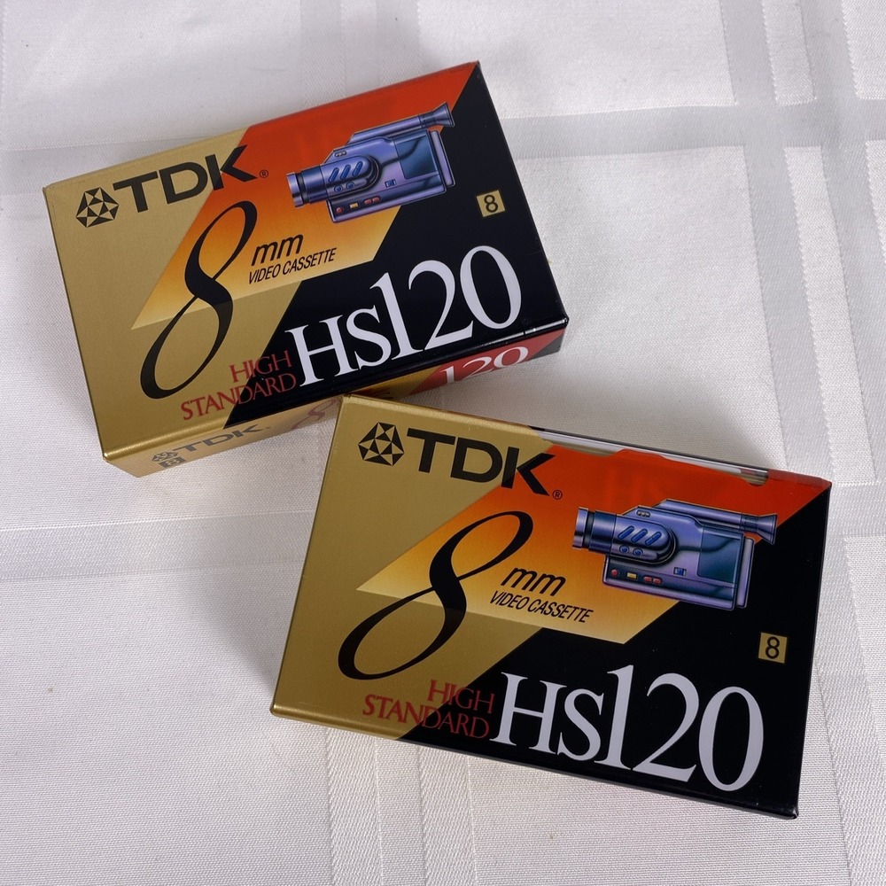 TDK High Standard 8mm 120min Video Camcorder Cassette Tape-Lot of‎ 2